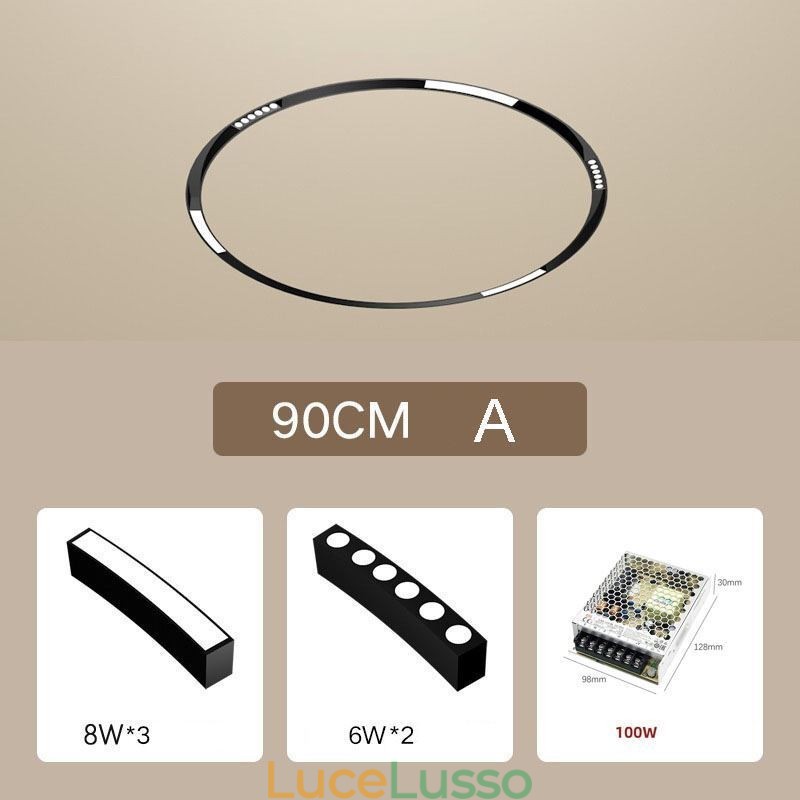 Faretto da incasso magnetico circolare da binario Luce decorativa 80cm