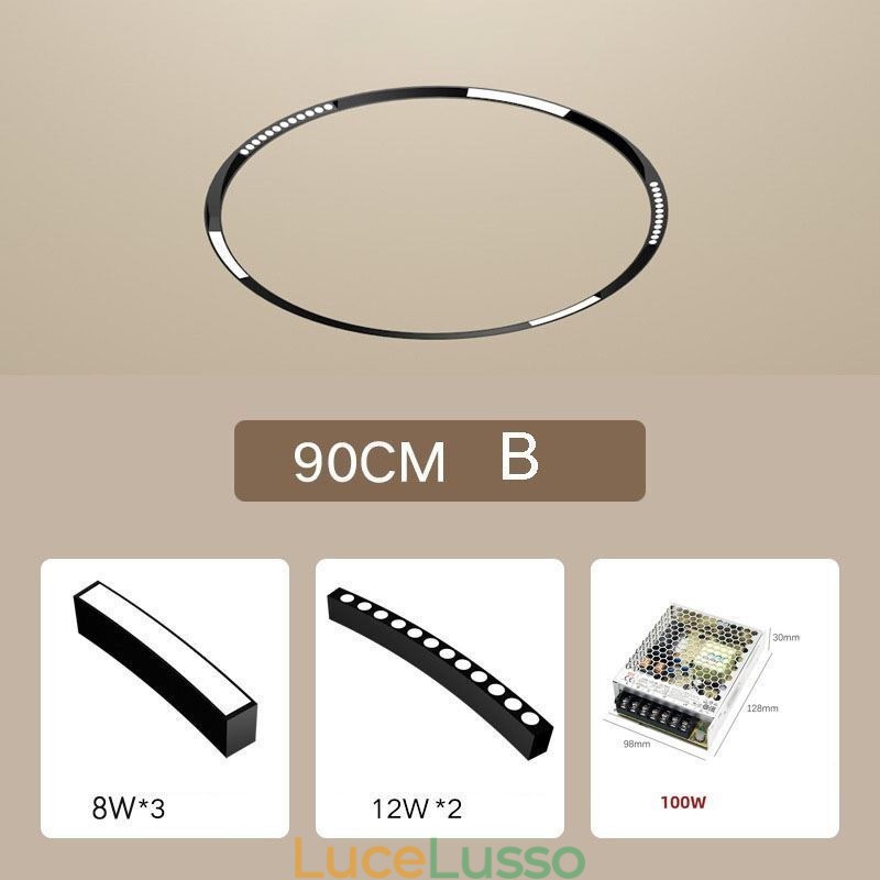 Faretto da incasso magnetico circolare da binario Luce decorativa 80cm