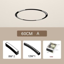 Faretto da incasso magnetico circolare da binario Luce decorativa 60cm