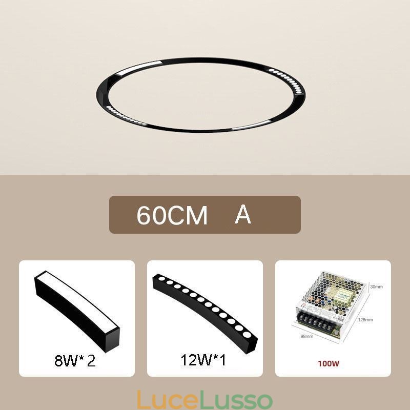 Faretto da incasso magnetico circolare da binario Luce decorativa 60cm