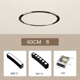 Faretto da incasso magnetico circolare da binario Luce decorativa 60cm