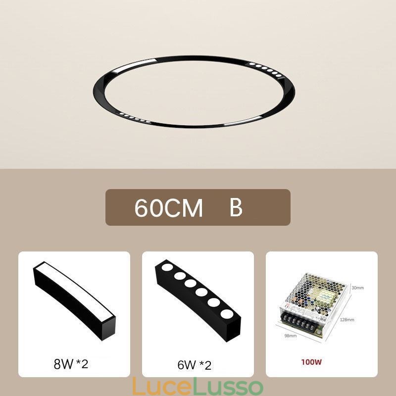 Faretto da incasso magnetico circolare da binario Luce decorativa 60cm