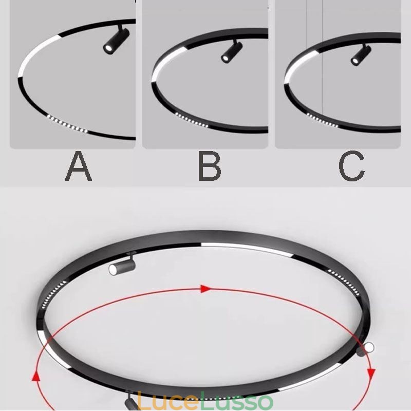 Binari per illuminazione da incasso, strisce di binari magnetici rotondi in alluminio