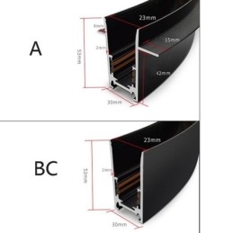 Binari per illuminazione da incasso, strisce di binari magnetici rotondi in alluminio