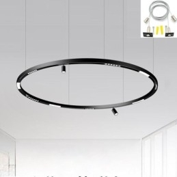 Binari per illuminazione da incasso, strisce di binari magnetici rotondi in alluminio