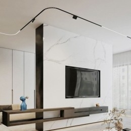 Binari per illuminazione da incasso, strisce di binari magnetici rotondi in alluminio