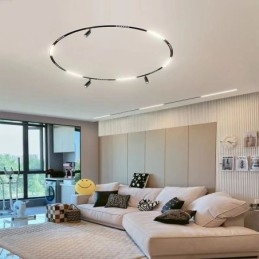 Binari per illuminazione da incasso, strisce di binari magnetici rotondi in alluminio