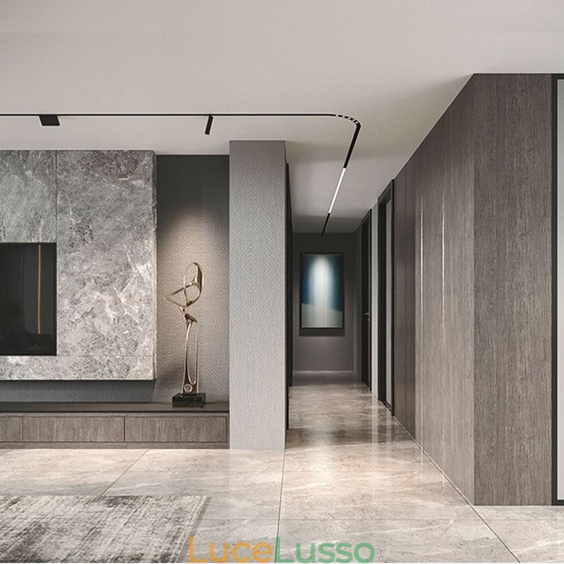 Binari per illuminazione da incasso, strisce di binari magnetici rotondi in alluminio