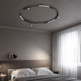 Binari per illuminazione da incasso, strisce di binari magnetici rotondi in alluminio