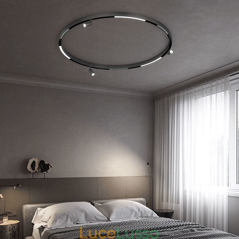 Binari per illuminazione da incasso, strisce di binari magnetici rotondi in alluminio
