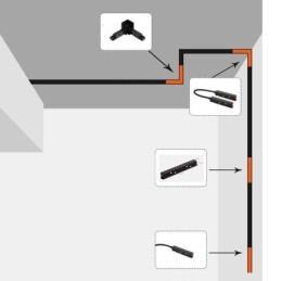 Accessori per illuminazione a binario magnetico Collegamento angolare del binario da incasso