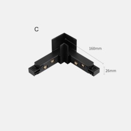 Accessori per illuminazione a binario magnetico Collegamento angolare del binario da incasso