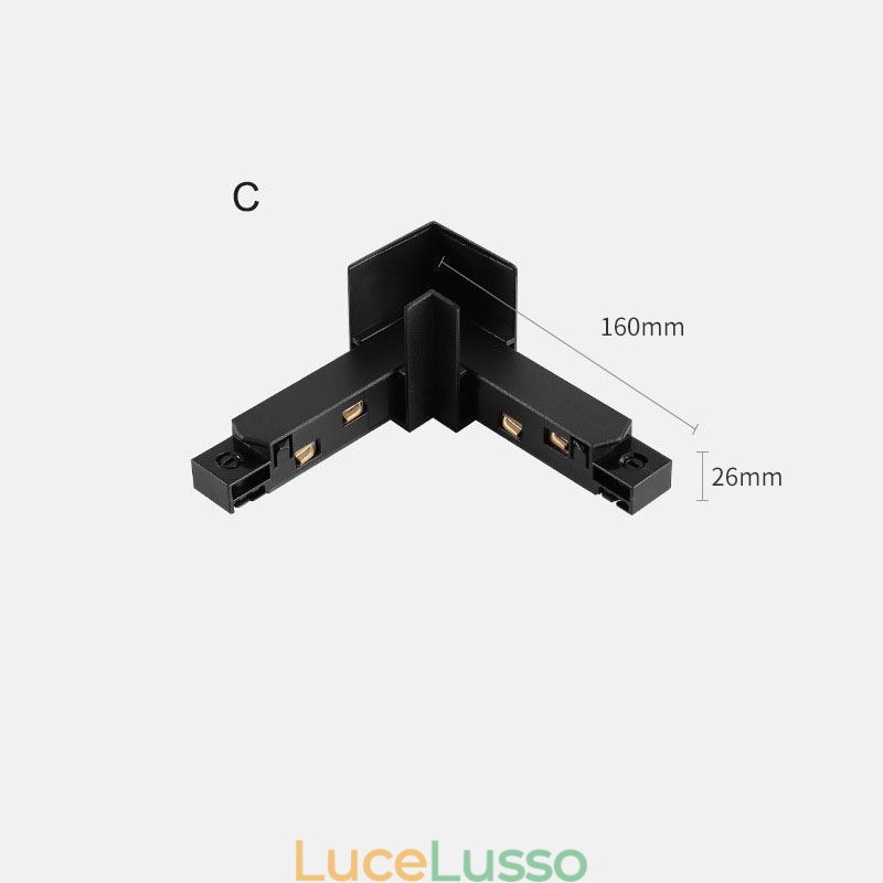 Accessori per illuminazione a binario magnetico Collegamento angolare del binario da incasso