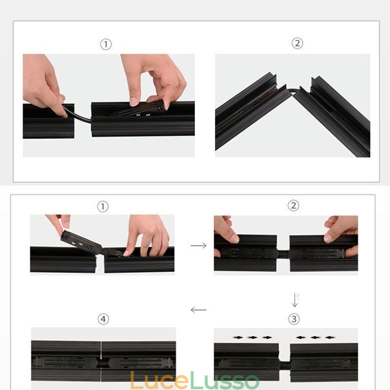 Accessori per illuminazione a binario magnetico Collegamento angolare del binario da incasso