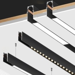 Binari per illuminazione da incasso Profilo per superficie di binari in alluminio magnetico Striscia luminosa per binari ultrasottili da 100 cm