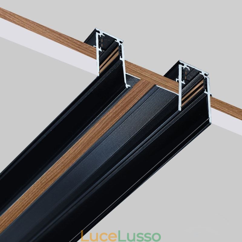 Binari per illuminazione da incasso Profilo per superficie di binari in alluminio magnetico Striscia luminosa per binari ultrasottili da 100 cm