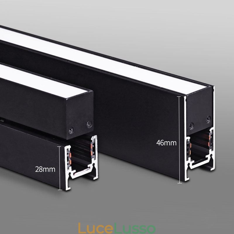 Binari per illuminazione da incasso Profilo per superficie di binari in alluminio magnetico Striscia luminosa per binari ultrasottili da 100 cm
