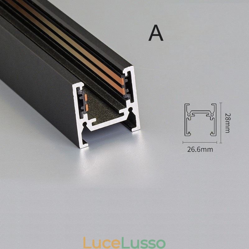 Binari per illuminazione da incasso Profilo per superficie di binari in alluminio magnetico Striscia luminosa per binari ultrasottili da 100 cm