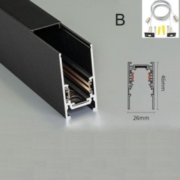 Binari per illuminazione da incasso Profilo per superficie di binari in alluminio magnetico Striscia luminosa per binari ultrasottili da 100 cm