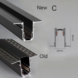 Binari per illuminazione da incasso Profilo per superficie di binari in alluminio magnetico Striscia luminosa per binari ultrasottili da 100 cm