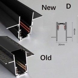Binari per illuminazione da incasso Profilo per superficie di binari in alluminio magnetico Striscia luminosa per binari ultrasottili da 100 cm