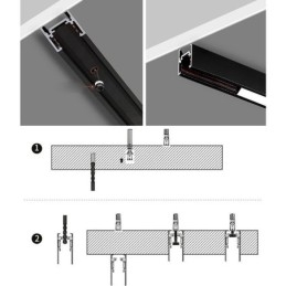 Binari per illuminazione da incasso Profilo per superficie di binari in alluminio magnetico Striscia luminosa per binari ultrasottili da 100 cm