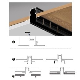 Binari per illuminazione da incasso Profilo per superficie di binari in alluminio magnetico Striscia luminosa per binari ultrasottili da 100 cm