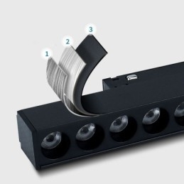 Faretto a griglia da incasso Faretto a striscia Faretto a griglia da incasso magnetico 36V