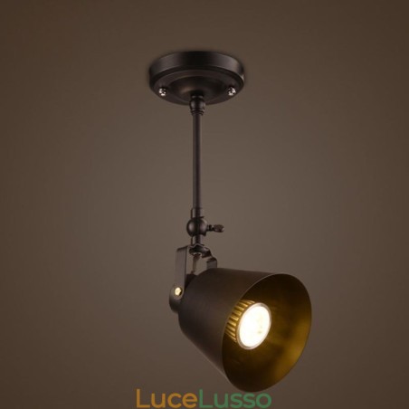Faretto rustico in ferro, lampada da soffitto vintage da campagna Faretto rustico in ferro, lampada da soffitto vintage da campagna