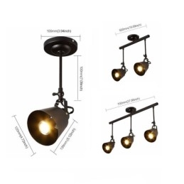 Faretto rustico in ferro, lampada da soffitto vintage da campagna