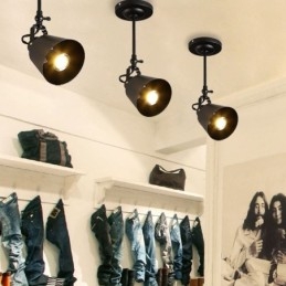 Faretto rustico in ferro, lampada da soffitto vintage da campagna