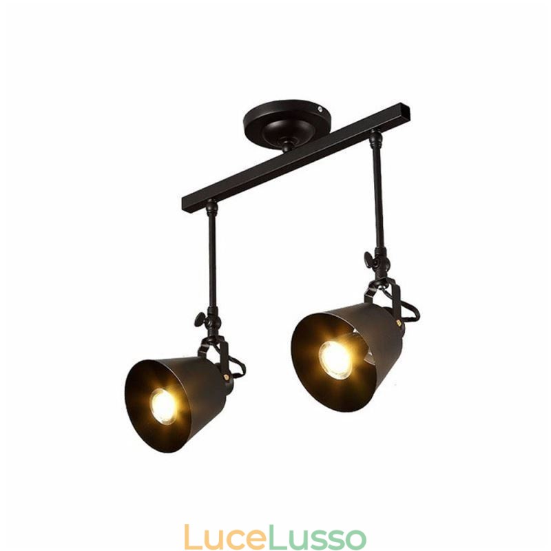 Faretto rustico in ferro, lampada da soffitto vintage da campagna