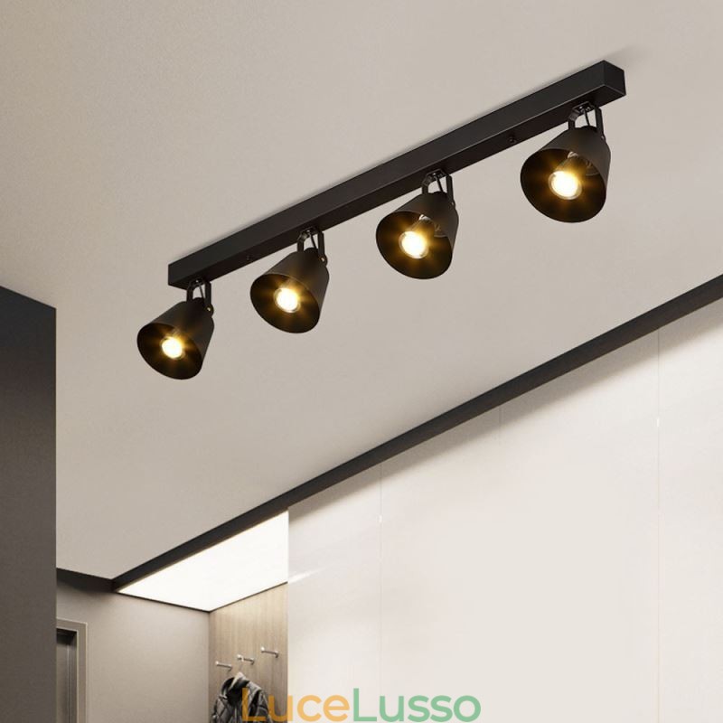 Faretto rustico vintage industriale illuminazione a binario in ferro