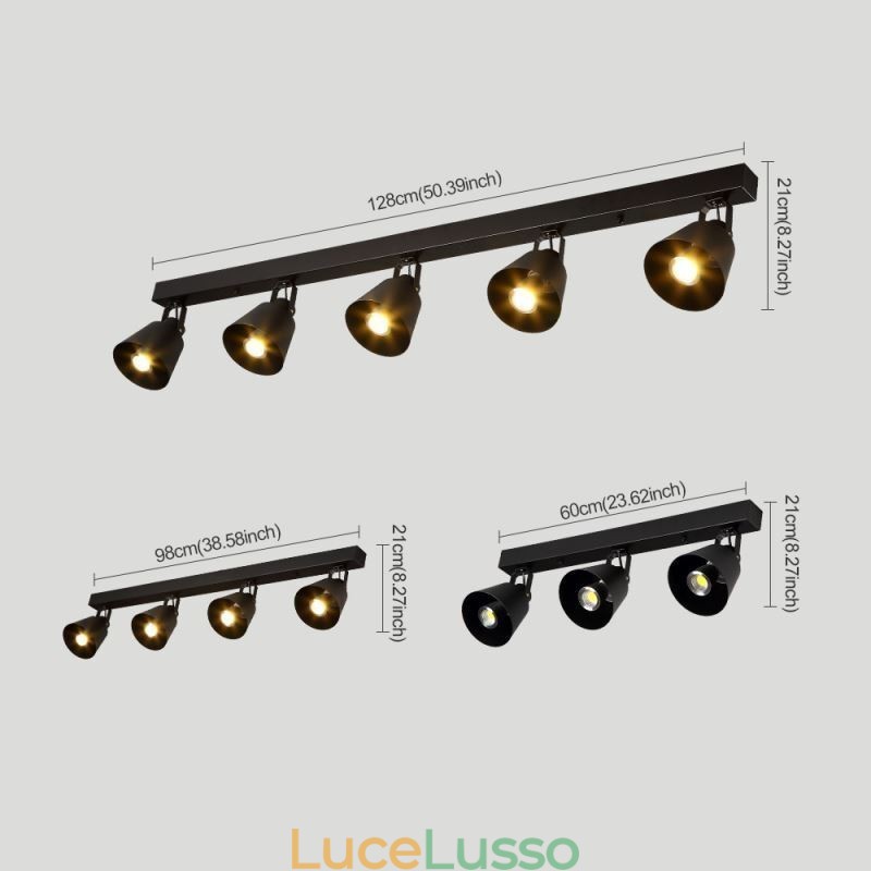 Faretto rustico vintage industriale illuminazione a binario in ferro