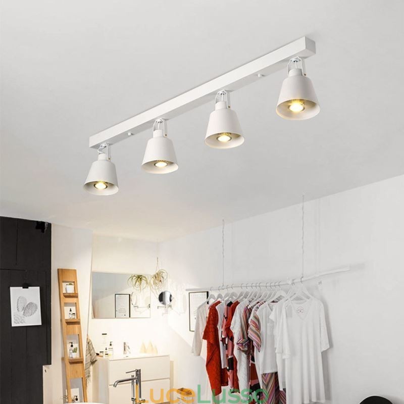 Faretto rustico vintage industriale illuminazione a binario in ferro