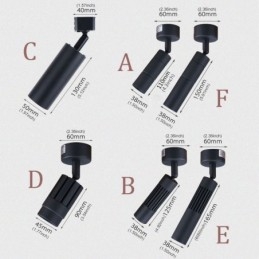 Faretto COB girevole Faretto da soffitto nero (luce singola)