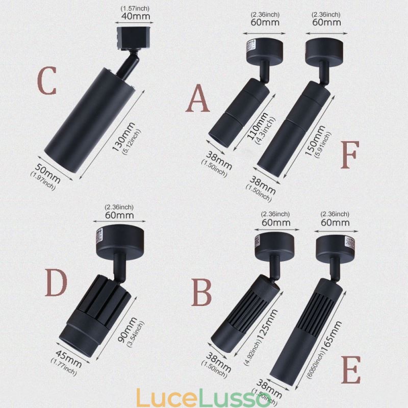 Faretto COB girevole Faretto da soffitto nero (luce singola)