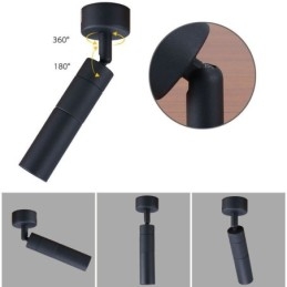 Faretto COB girevole Faretto da soffitto nero (luce singola)