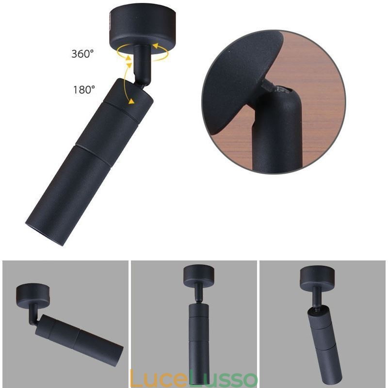 Faretto COB girevole Faretto da soffitto nero (luce singola)