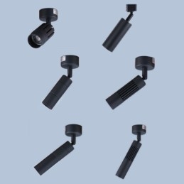 Faretto COB girevole Faretto da soffitto nero (luce singola)
