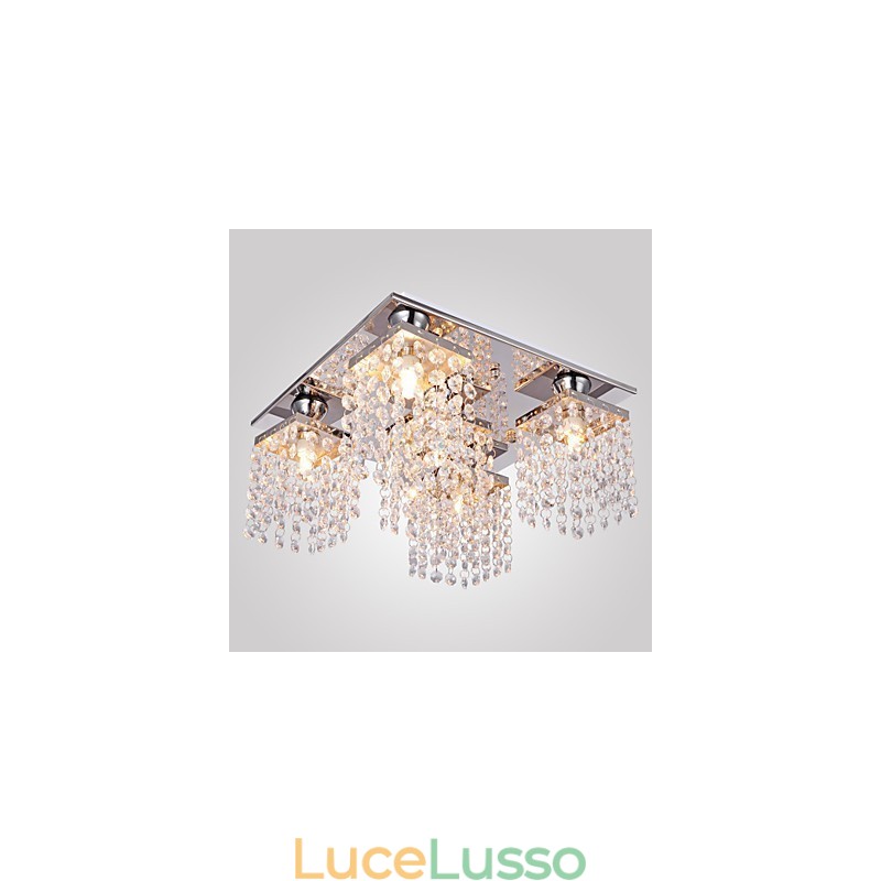 Plafoniera Cristallo Moderna 5 Luci