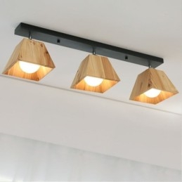 Faretto da soffitto girevole a quattro prismi in legno nordico