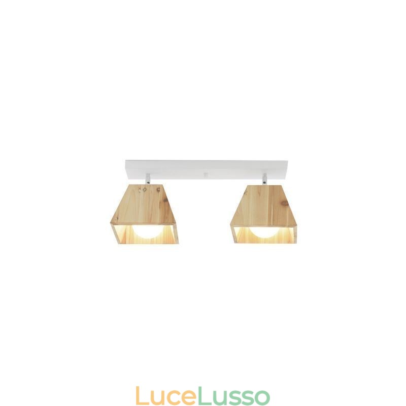 Faretto da soffitto girevole a quattro prismi in legno nordico