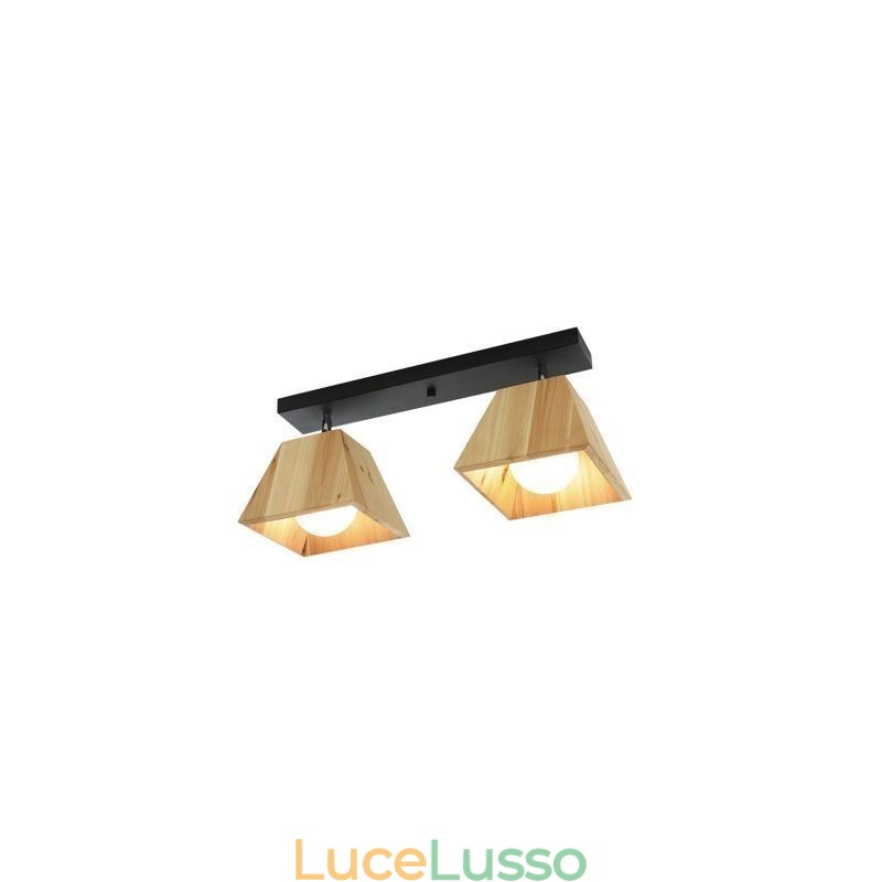 Faretto da soffitto girevole a quattro prismi in legno nordico
