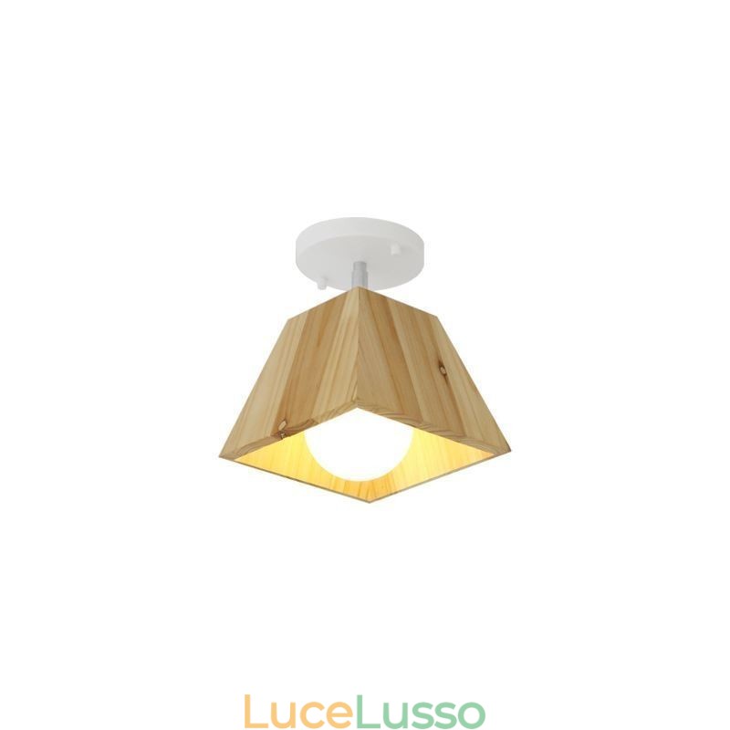 Faretto da soffitto girevole a quattro prismi in legno nordico