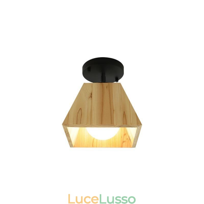 Faretto da soffitto girevole a quattro prismi in legno nordico