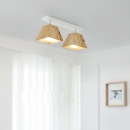 Faretto da soffitto girevole a quattro prismi in legno nordico