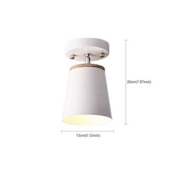 Faretto in ferro nordico Lampada da soffitto semplice in legno (luce singola)