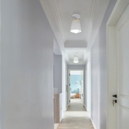Faretto in ferro nordico Lampada da soffitto semplice in legno (luce singola)