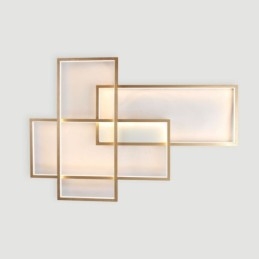 Plafoniera moderna in alluminio contemporanea color oro con dimmer remoto per soggiorno, camera da letto (può essere utilizzata anche come applique)